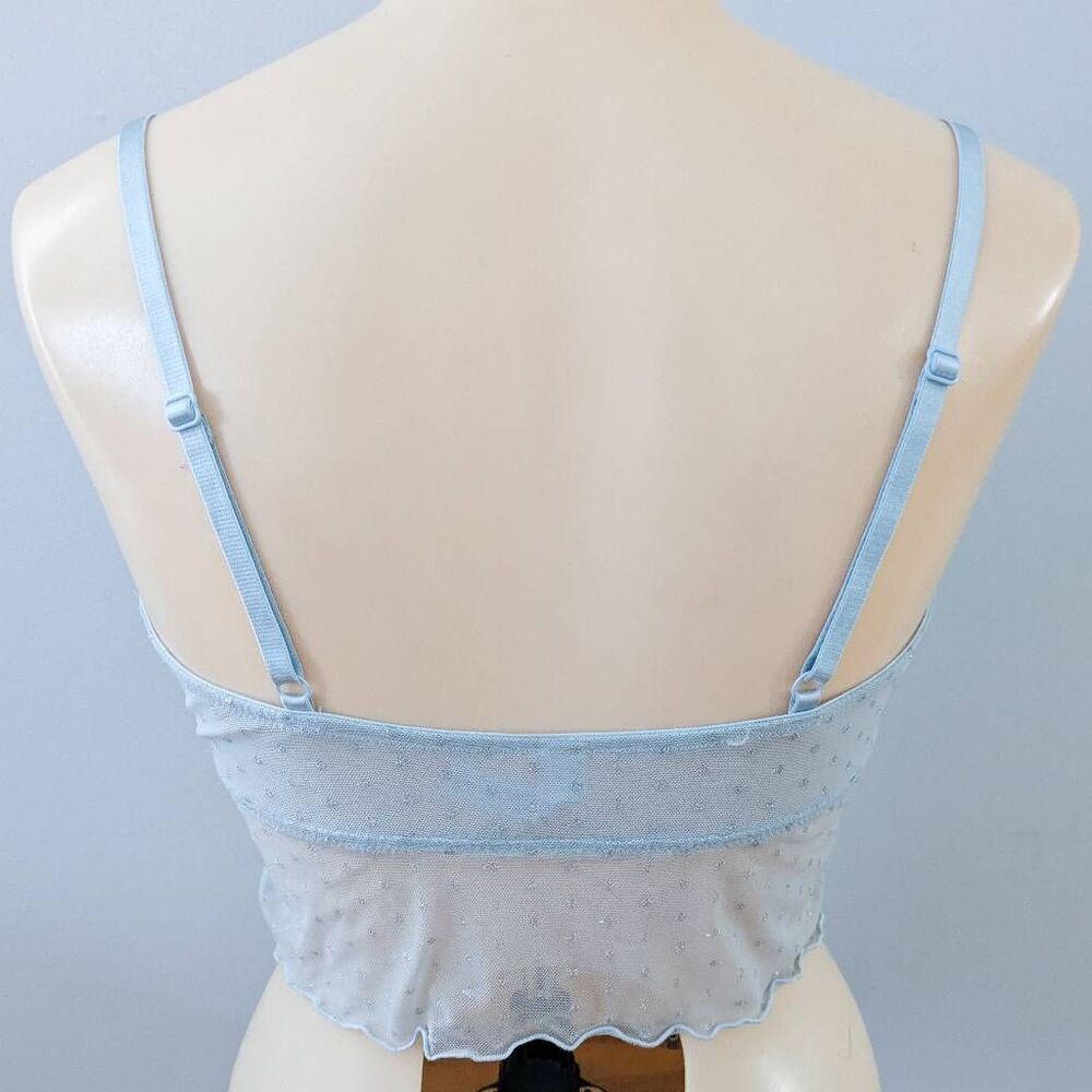 Colsie Mesh Brami Sparkle Blue Top - Picture 4 of 4